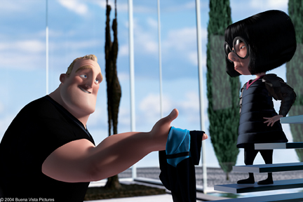 Pixar - The Incredibles - Bob asks Edna for a big favor - from http://www.artistdirect.com/nad/store/movies/photos/0,,2596510-70957,00.html