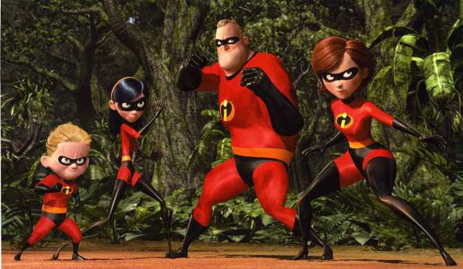 Pixar - The Incredibles - the whole family - from http://www.rotoscopers.com/2013/08/07/why-the-incredibles-is-one-of-pixars-best-movies/b104ba29858ab0c04aebcd5c910ef87d5c404f89184354765430111c/