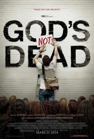 Pure Flix Productions - God's Not Dead - movie poster - from http://quotespotato.wordpress.com/2014/01/12/gods-not-dead/