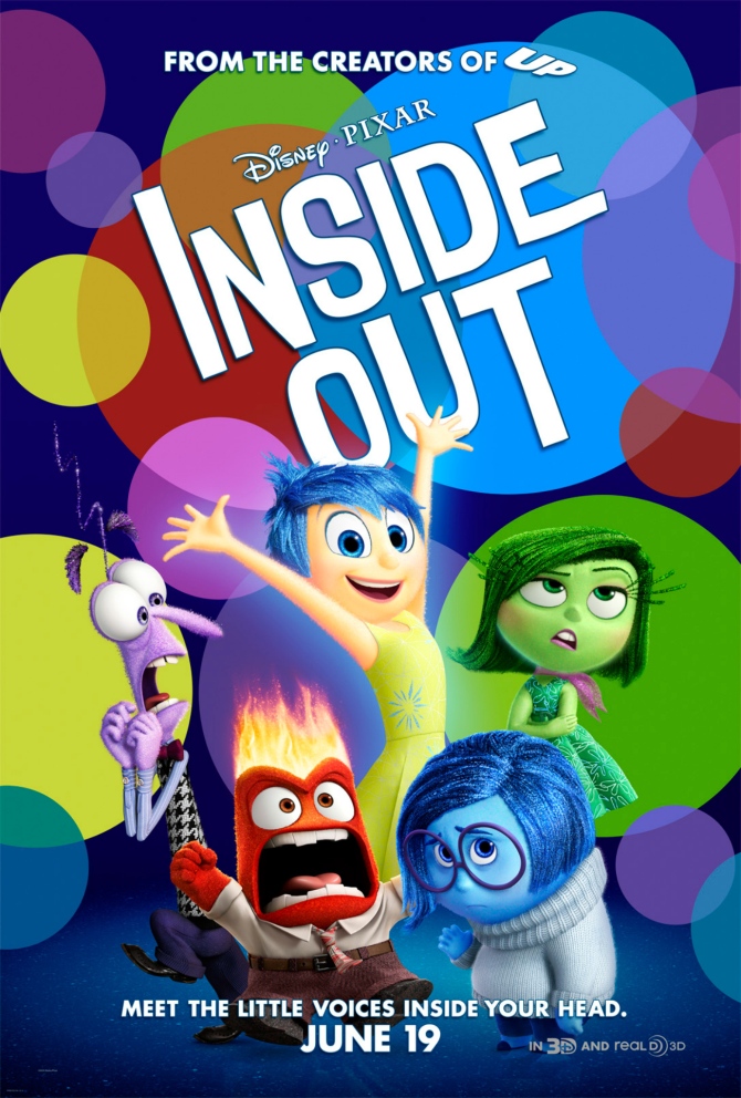 Pixar Animation Studios - Inside Out - movie poster - from http://movieweb.com/inside-out-movie-poster-disney-pixar/