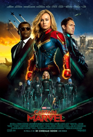 Captain Marvel - movie poster - property of Walt Disney Pictures, Marvel Studios, and Animal Logic - from https://www.joblo.com/movie-posters/2019/captain-marvel/image-35112#image-35112